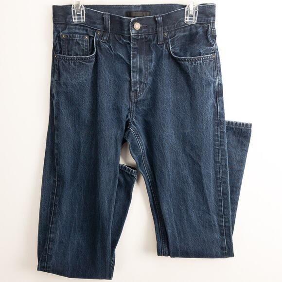 Helmut Lang Collab Men’s Jeans 30x32 Straight Fit Dark Indigo Minimalist Denim - Picture 1 of 13